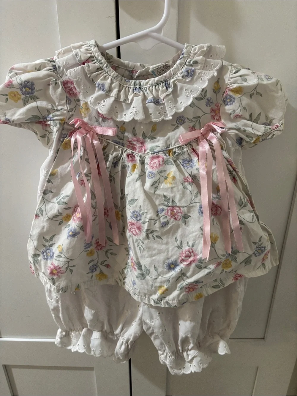 Baby Vintage Floral Ribbon Dress